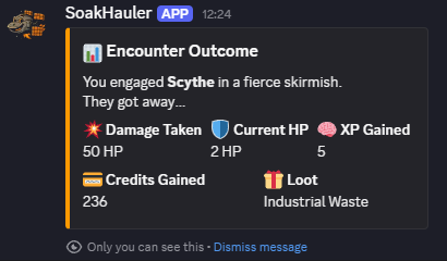 Missions screen with button actions